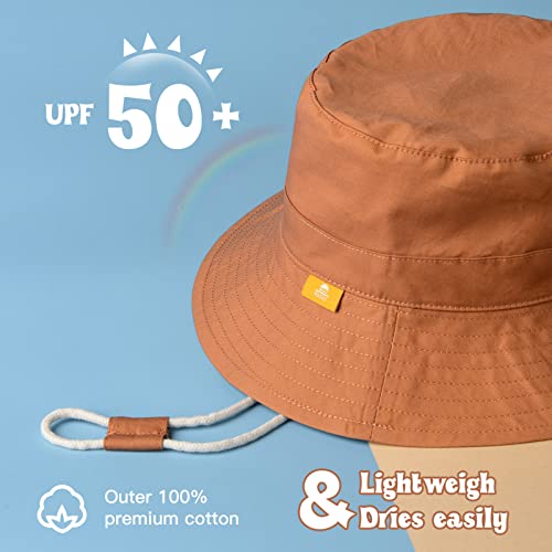 Baby Sun Hat For Boy Girl Toddler Summer Bucket Hat Kids Sun Protection Beach Hat Cotton Baby Hats Dark Orange #TOP1