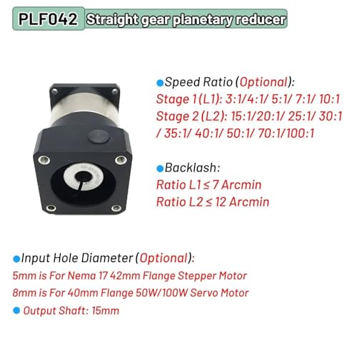 Reductor planetario Nema17 para eliminar vibraciones en servomotores con entrada de 8mm 2