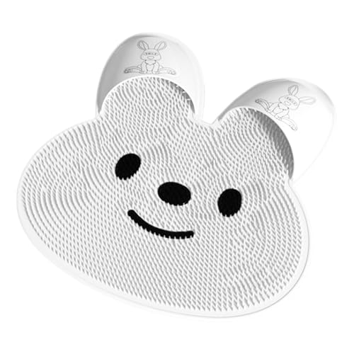 Lave-Pieds Et Dos De Douche - Tapis Récurage pour Masseur De Pieds De Douche en Forme De Lapin, Tapis De Massage Antidérapant pour Le Dos pour Le Corps, Les Pieds, La Douche Et Le Bain