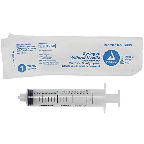 Image of Dynarex Disposable Syringe - Luer Lock 20 CC - (Pack Of 50) - 6991, 50 Count