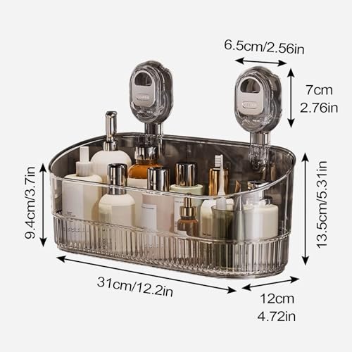 Étagère de salle de bain à ventouse rangement mural ondulé sans perçage d'angle