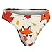 XUTSAKDCJ Comfortable Fall Maple Leaves Autumn Foxes Seamless Thongs for Women, No Show Thong Workout Yoga Gym Underwear Fashion G-string