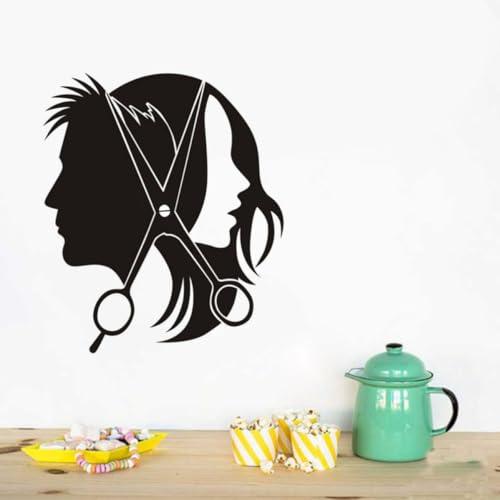 Sticker scene de peluquería en relieve para decorar paredes de restaurantes 8