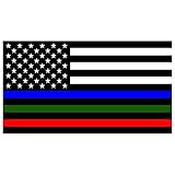 Blue Green Red Lives Matter Flag Sticker 5x3 Inch Police Military Firefighter Decal