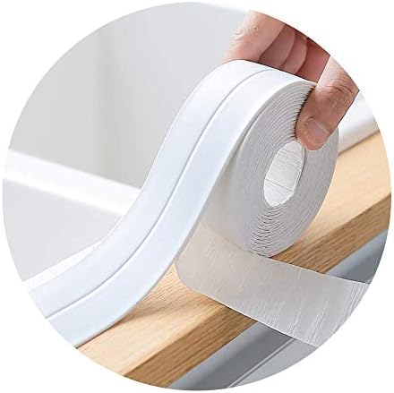 BLAZOR Bath Sealant Strip, Bathroom Sealant Tape, Caulk Strip, PE flexible self-adhesive tape for decorating kitchen, bathroom, bathtub, toilet, wall, floor (21,9ft, White)