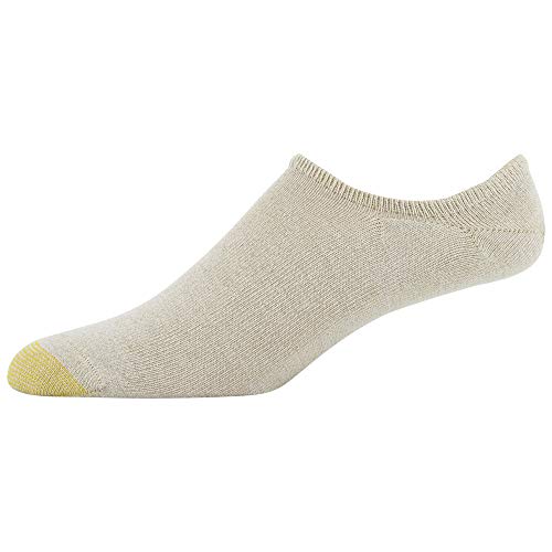Gold Toe Men's Oxford Invisible Socks, 3 Pairs, Khaki/White/Light Grey, Shoe Size: 8-113