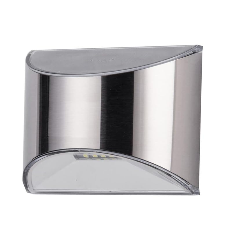 TOVINANNA Solar Lamp Outdoor Stainless Steel Wall Light with Ip55 Waterproof Rating, Illuminating Outdoor Areas, for Terrace and Home, 4pcs Solar Powered Sconce Lights Designed for Garden