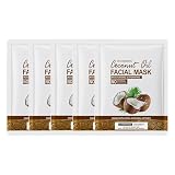ACSUSS Hydrating Coconut Face Mask 5 Pack Infused with Coconut Water and Oil for Daily Nourishing Skincare All Skin Types White One Size