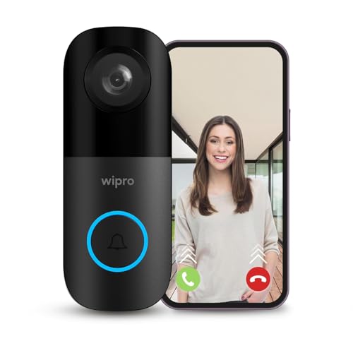 wipro Smart Wi-Fi Video Doorbell Pro | 3 MP 1296p Full HD Camera ...