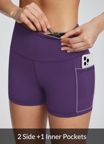 Image of baleaf Women's High Waist Biker Shorts with 3 Pockets