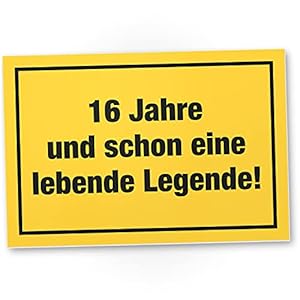 DankeDir! 16 Legende – 30 x 20 cm Kunststoff Schild lustig – Geburtstagskarte Geburtstagsdeko Partydeko Geschenkidee…