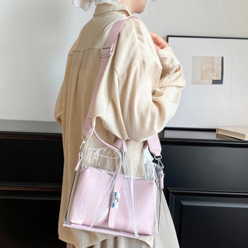 Bolsos transparentes tipo bandolera con monedero extraíble para mujer 5