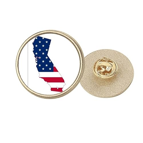 Broche en métal doré rond californien M idéale sur un trench en automne