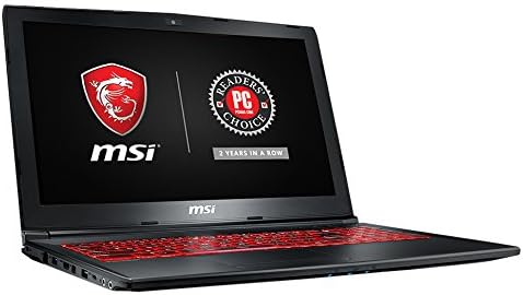 MSI GL62M 7REX-1896US 15.6" Full HD Thin and Light Gaming Laptop Computer Quad Core i7-7700HQ, GeForce GTX 1050Ti 4G Graphics, 8GB DRAM, 128GB SSD + 1TB Hard Drive, Steelseries Red Backlit Keyboard