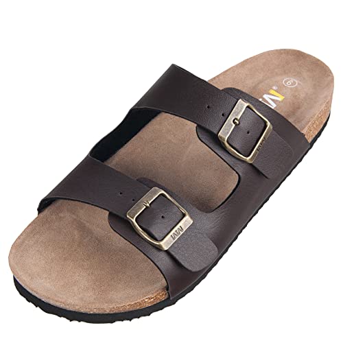 Women's Cork Footbed Sandals - Cow Suede Slide Sandals For Women With Adjustable Strap Buckle Open Toe Beach Sandals #TOP2
