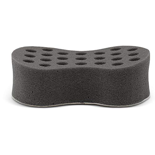 Nudred Hair Sponge For Black Men/Women, Hair Twisting Sponge/Twist And Curl Sponge Brush, Barber Curling Care Tool Brushes For Afro Curly Styling Dreads, Curls, & Coils, Large Holes (Silver) #TOP3