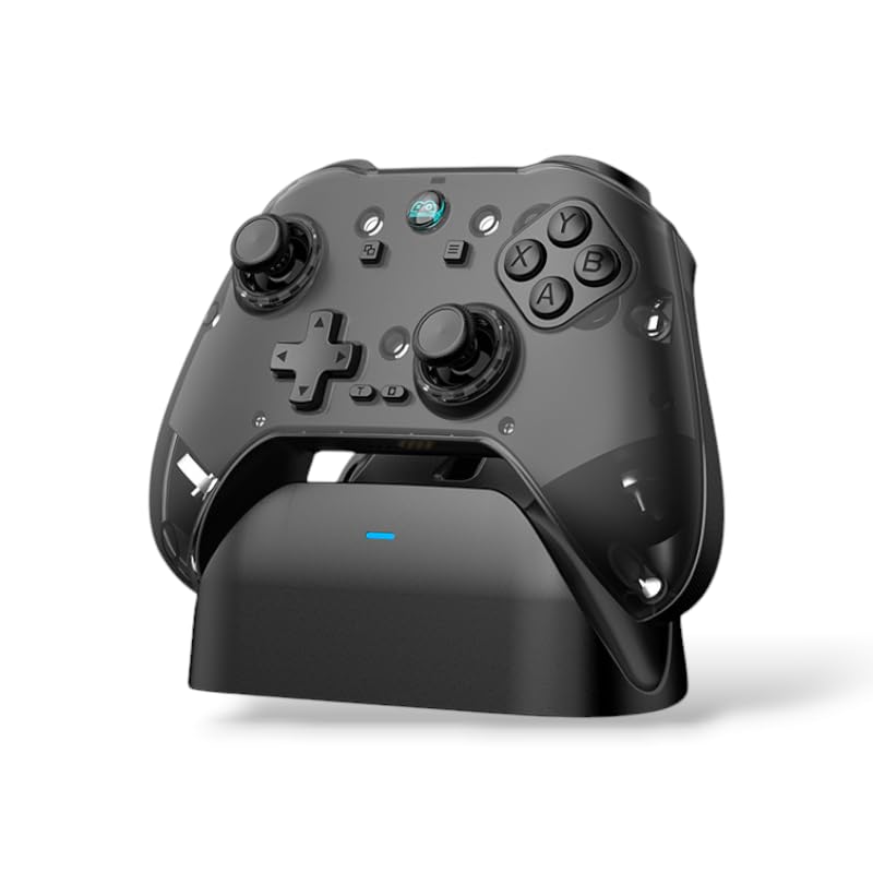 Image of MartZilla Z04 Wireless Gamepad /Controller With Magnetic Charging Dock, 6-Axis Handle, Hall Dual Trigger, Tri-Mode Connectivity, Dual Motor Vibration (Comes With 2 Types Of Button Modules) (Black)