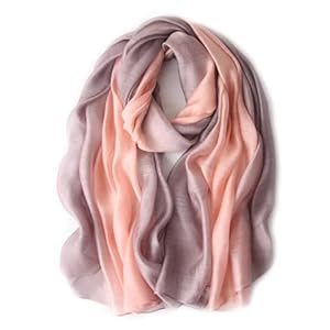 Cotton Silk Scarf Long Lightweight Scarf Elegant Soft Scarf Wraps Color Shade Scarves for Women