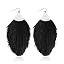 Feather Fringe - Black Silver