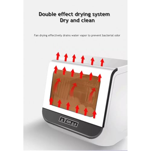 Mini lave-vaisselle portable noir de table avec 3 modes de lavage - 7
