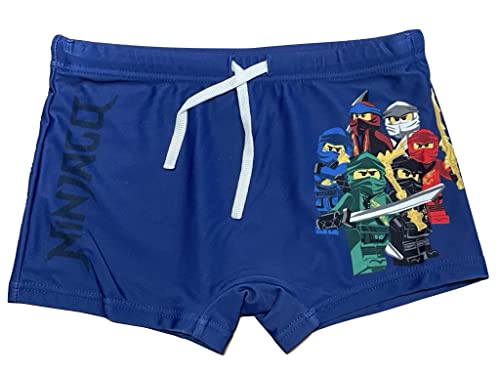 LEGO Ninjago Badehose Badeboxer mit elastischem Bund und Kordelzug blau (as3, Numeric, Numeric_128, Regular)