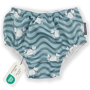 LaLoona Baby Schwimmwindel | Wiederverwendbare Badewindel mit OEKOTEX Standard 100 | schnelltrocknend & bequem für Pool und Strand – Krabbe Grün - 86-92