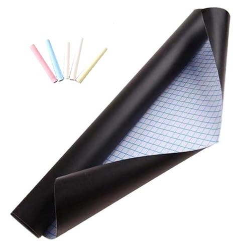 Stick and Peel de Papel Tapiz de Pizarra, Pegatina Adhesiva de 79x24 Pulgadas, Papel de Contacto de Pizarra Impermeable con 5 tizas para la calcomanía de la Escuela en el hogar