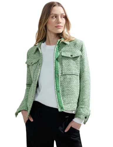 Veste bouclé verte chic Cecil XL femme veste mi-saison couleur vert céleri confortable