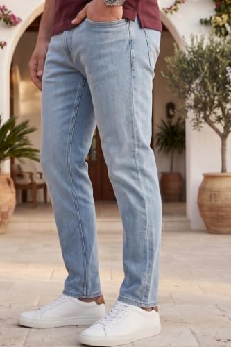 Image of Louis Philippe Men's Regular Fit Stretch Fabric for Comfort Premium Wash Aesthetic Authentic Twill and Durable Jeans