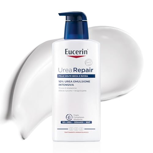 Eucerin Urea Repair Emulsione Intensiva 10% 400 ml, Crema idratante corpo per 72 ore, Crema Urea al 10% e Ceramidi per un sollievo immediato della pelle secca, molto secca e ruvida