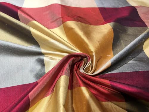 Tissu Dupioni pure soie multicolore pour création de rideaux et tapisserie