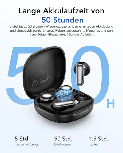 Relxhome MS108 Übersetzer Kopfhörer, Zwei Paar Kopfhörer, Übersetzungskopfhörer 135 Sprachen mit App, 6 Übersetzungsmodi, Bluetooth 6.0, Geeignet für Lernen, Business