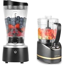 La Reveuse 250W Liberty Blender Black + La Reveuse 2-Cup Small Food Chopper Metallic Grey