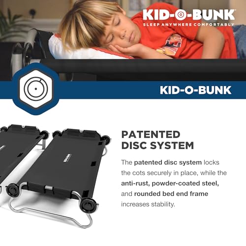 Disc-O-Bed Youth Double Cot Kid-O-Bunk, Modular for Bunk Beds, Dual Cots, or Bench with 2 Carry Bags for Portable Transport