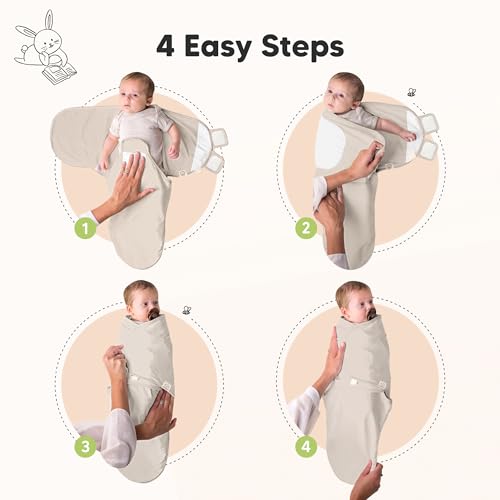 Image of 3-Pack Organic Baby Swaddle Sleep Sacks - Swaddles for Newborns, Infant 0-3 Months, Baby Girls, Boys, Soft & Snug Newborn Sleep Sack, Nursery Swaddling Blankets (Purest, OS)