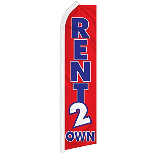 Rent 2 Own Swooper Feather Flag - Great for Property Management, Furniture Stores, and Businesses