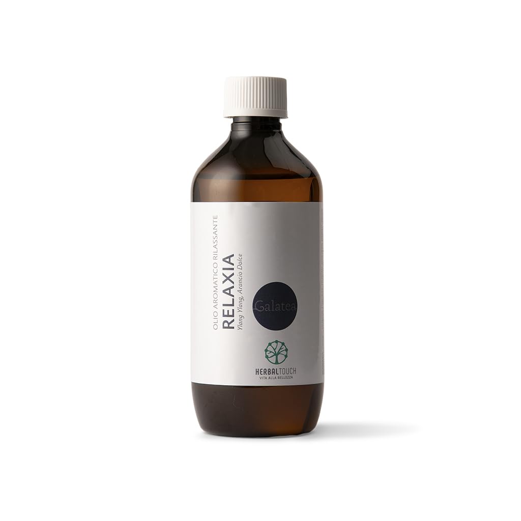 Olio Relaxia 250 ml Olio Corpo Aromaterapico con Ylang Ylang, Arancio dolce, Mandorle e Jojoba, rilassante e idratante, ideale per massaggi e bagni aromatici