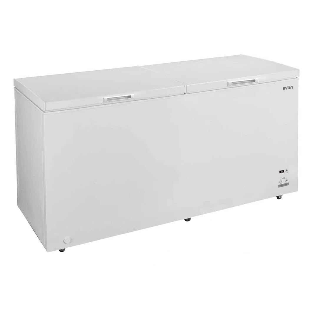 Svan Congelador Horizontal Blanco SCH6601DDC. Capacidad 700 Litros, Dual Cooling, 4 Star, Puerta Única Dirección, Tecnología Cíclica, Puerta Abatible, 2 Cestas, 39 dB, Clase E