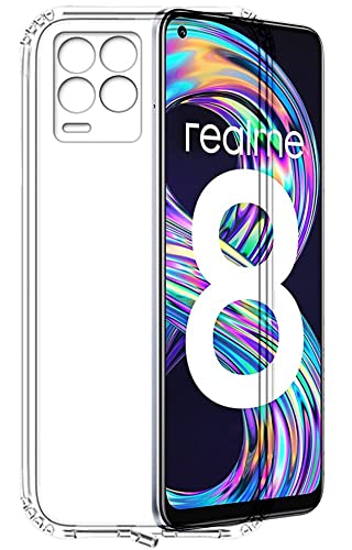 Image of Soft Flexible Silicone Back Cover Compatible with Realme 8 Pro, Transparent Case