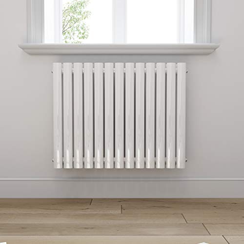 SONNI Design Heizkörper Röhren 600x760mm Doppellagig Badezimmer/Wohnraum Seitenanschluss Weiß Badheizkörper Radiator