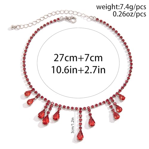 Collar gótico de garra con cristal rojo como joyería de regalo para Navidad 5