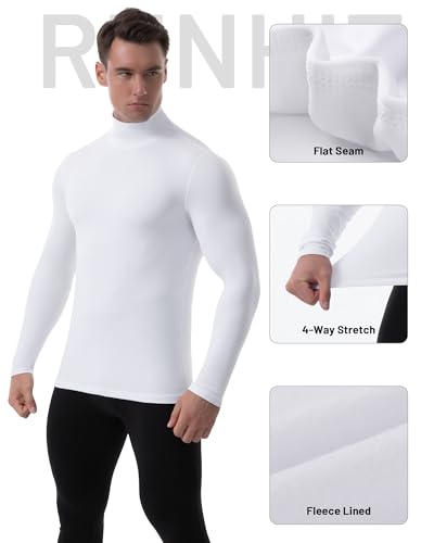 Runhit Men's Thermal Compression Shirts Mock Turtleneck Long Sleeve Undershirt Fleece Lined Athletic Workout Base Layers4