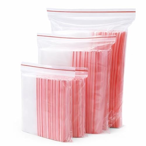 Image of Zip Lock Clear Plastic Storage Bags 5 x 8 Inches Resealable Transparent Pouches Leak Proof Press Seal Bags for Kitchen Storage Jewellery Packaging 100 Pack