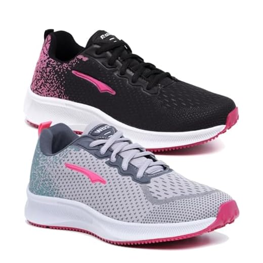 Kit 2 Pares Tenis de Academima Caminhada Leve e Confortavel Feminino (Preto e Cinza, BR, Adulto, Numérico, 38)