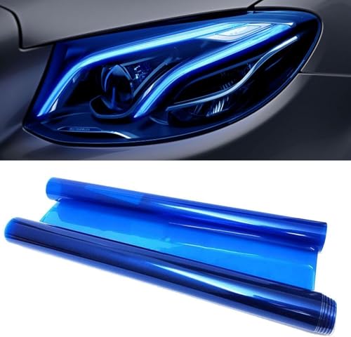 Image of HOME13 Self Adhesive Auto Car Tint Headlight Taillight Fog Light Vinyl Smoke Film Sheet Sticker Cover Car & Bike Protection Film (Blue, 12x80 Inch)