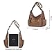 Artwell Fashion Crossbody Bag For Women Shoulder Bag Soft PU Leather Handbags Purses Multi Pocket Hobo Tote Bag (Brown)