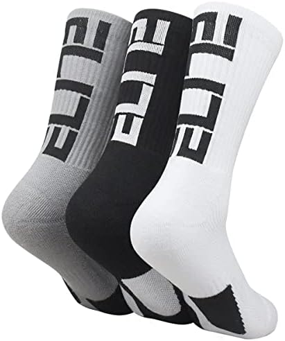Podinor Elite Basketball Crew Socks for Men and Women, Cushion Performance Athletic Basketball Socks