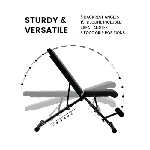 MAXSTRENGTH Adjustable Weight Bench Foldable for Multi-Purpose Home Exercise Gym Workout Bench Utility Incline Decline Flat Bench Press for Full Body Workout - Image 5