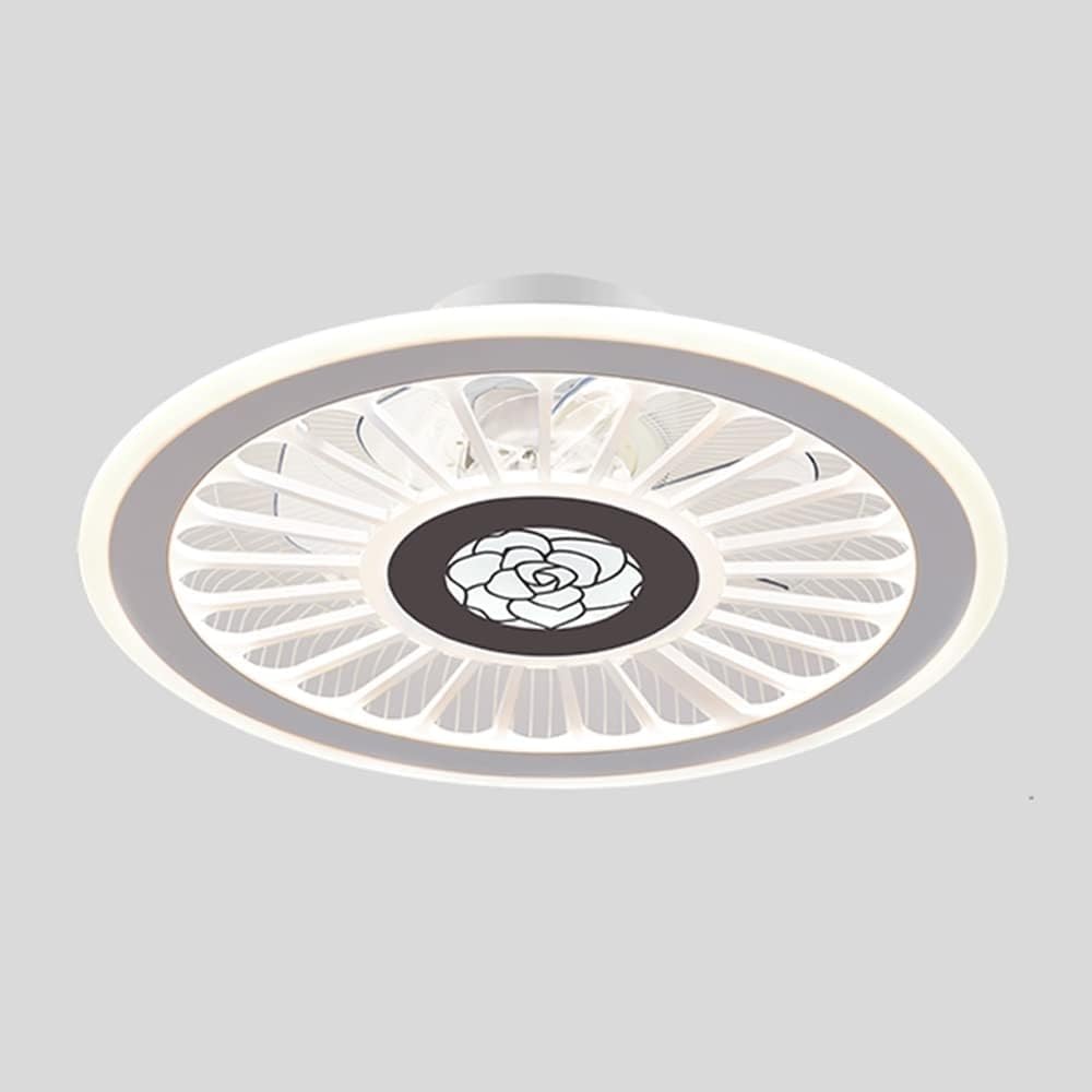 HXYSXHJUO Ceiling fan light LED Fan Light with Lighting Rose Remote Control Dimmable Slim Mute 48CM White Bedroom Dining Room Kitchen