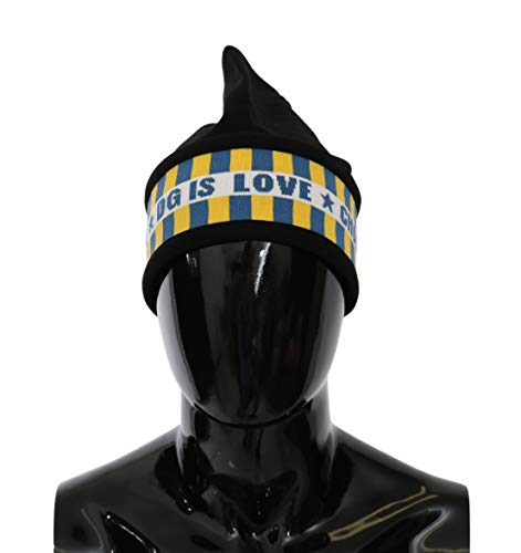 Dolce & Gabbana - Accessoires de luxe Hommes - Black DG Is Love Beanie Cap Mens Cotton Hat - 57 cm|S